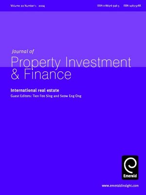 cover image of Journal of Property Investment & Finance, Volume 22, Issue 1